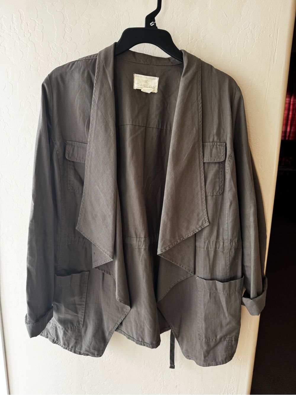 Caslon Gray Draped Utility Jacket